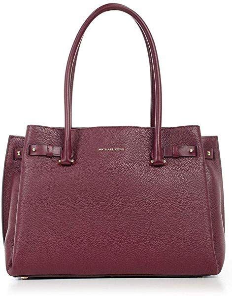 Michael Kors Addison Tote Large Oxblood Leather Shoulder Bag